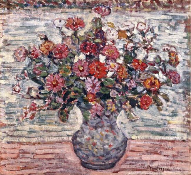 Maurice Brazil Prendergast Flowers in a Vase (Zinnias)